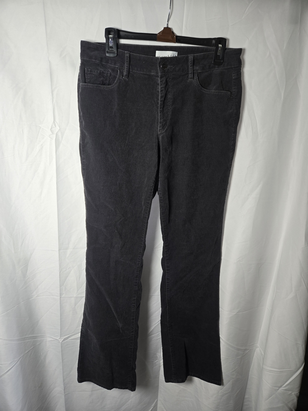 LOFT Dark Gray Corduroy Flare Jeans